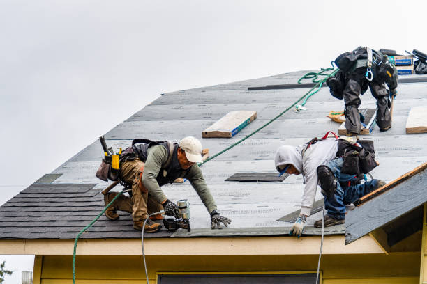 Professional Gutter Installation technician working in Blanchard, IA